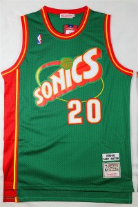 Maillot De Basket Seattle Supersonics Gary Payton 20 Engrener Retro Vert